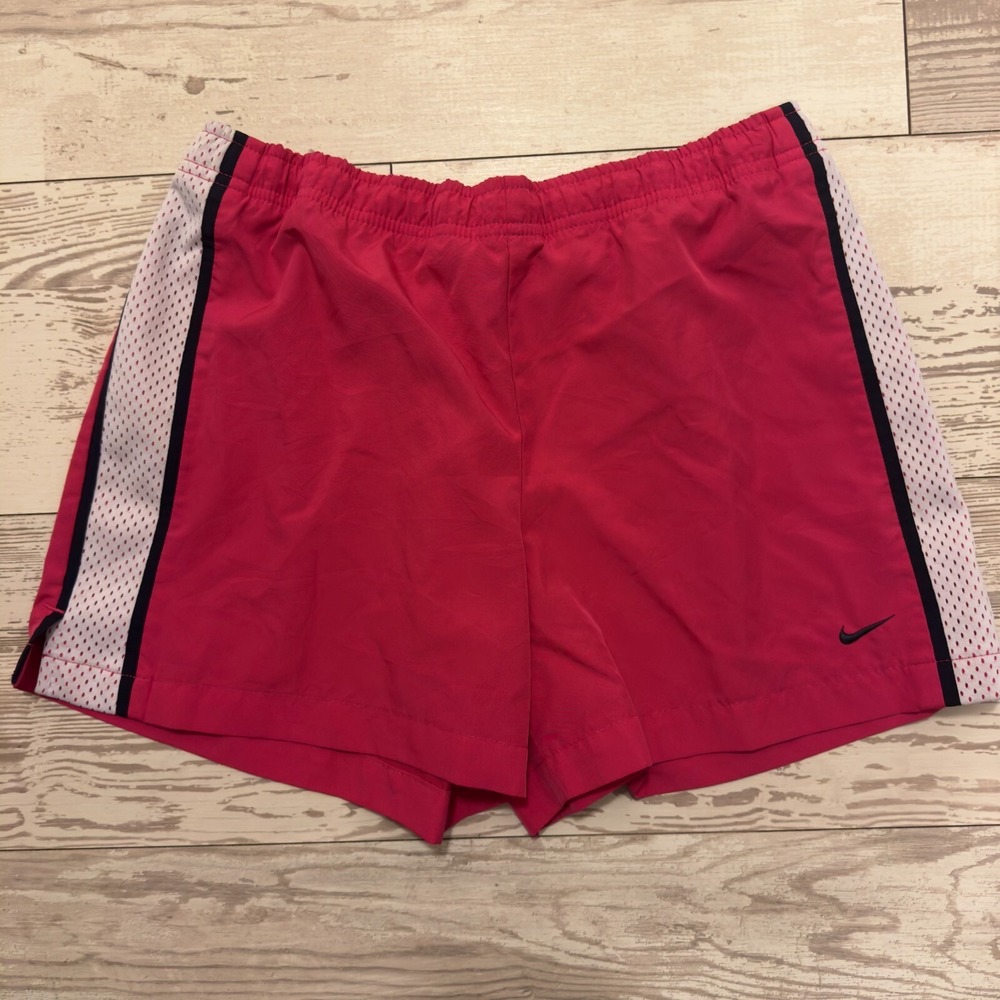 Nike Dri-Fit Mesh Athletic Shorts Women's Small Pink Drawstring 4"‎ Inseam